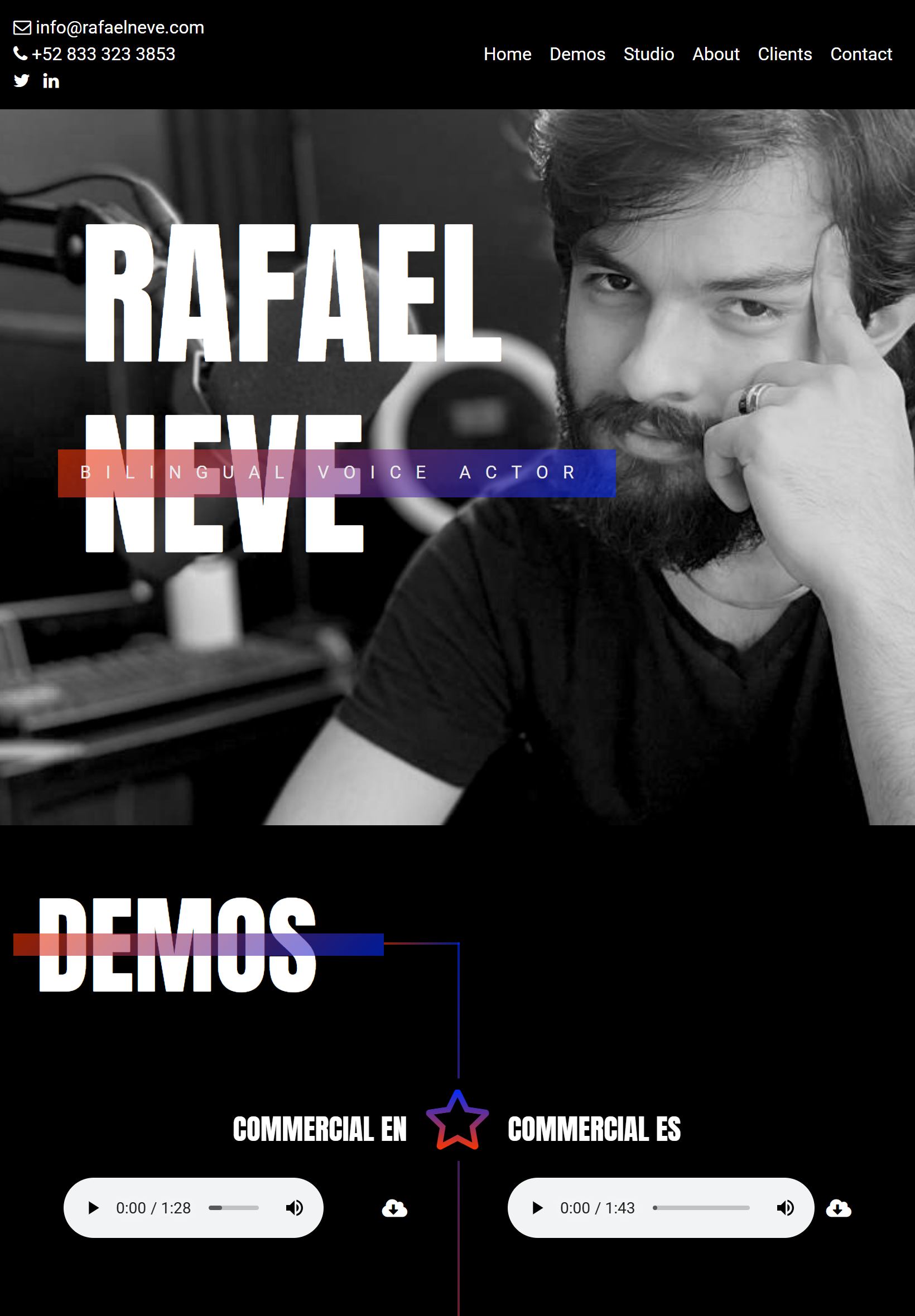 Client website on tablet
