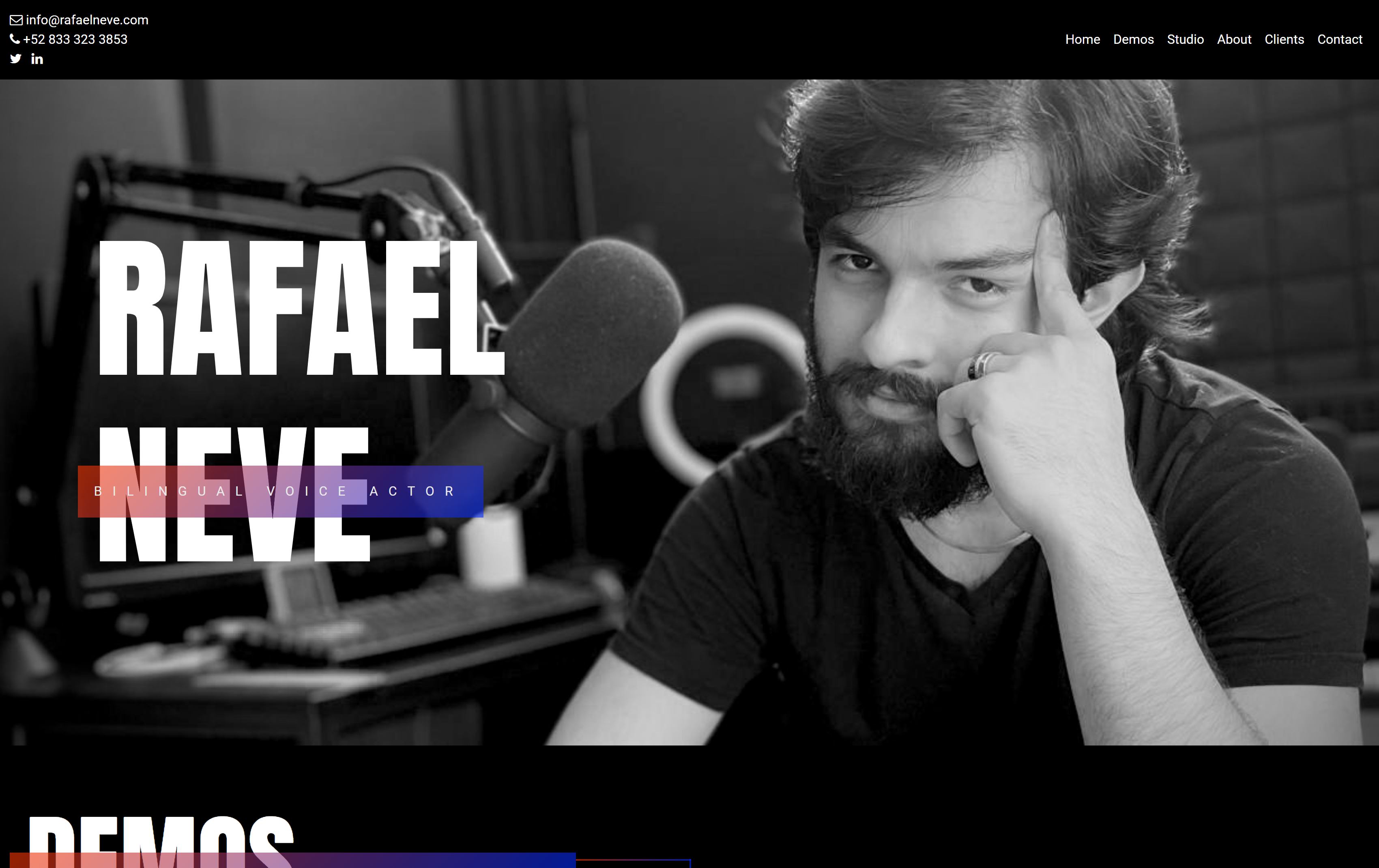 Client website on desktop